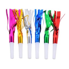 BinaryABC Noise Maker,Metallic Fringed Blowouts Whistles,Party Blowers Whistles,for Birthday Party Favors, New Years Party 30Pcs