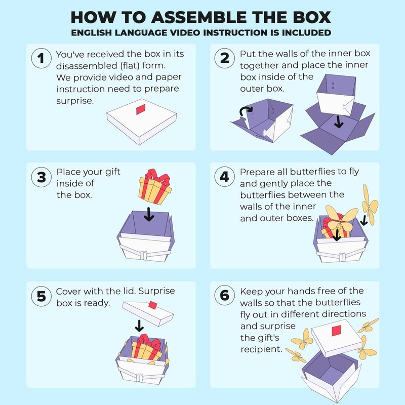 VZXZXE Surprise Gift Box Butterfly, Strawberry DIY Explosion Box, Birthday