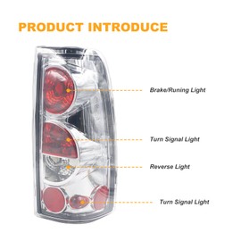 Tail Light Compatible With 1999-2006 Chevy Silverado 1500 2500 3500 2007 Classic, 1999-2002 GMC Sierra 1500 2500 3500 Driver and Passenger Side Taillights without Bulb Clear