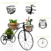 OFFICEJOY Bicycle Planter, Flower Pot Stand with 3 Decorative Wheels,