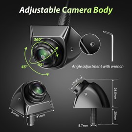 HD Backup Camera for Cars, AHD 1080P Metal Front/Side/Rear View Camera with Clear Night Vision & 170° Wide Viewing Angle, IP68K Waterproof Reverse Camera for 12V Vehicle SUV Pickup Truck RV Minivan