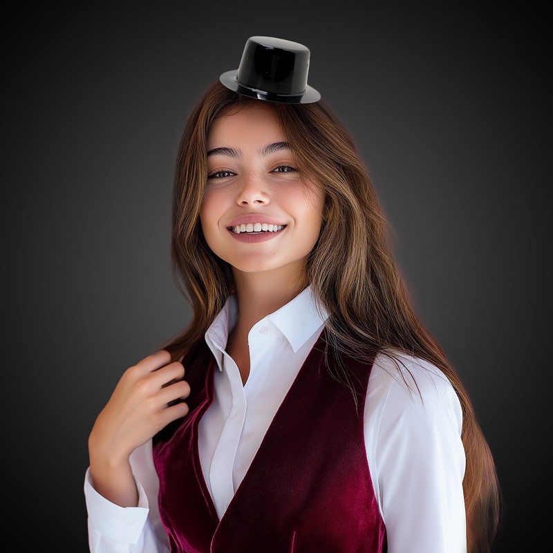 Windy City Novelties 12 Pack Black Mini Top Hats –