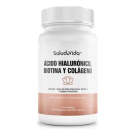 Colágeno Hidrolizado Ácido Hialurónico Biotina 100 Cápsulas 500 Vitaminas Mujer Salud Vida