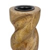 Creative Co-Op Tall Hand-Carved Mango Wood Twisted Taper Candle Holder,