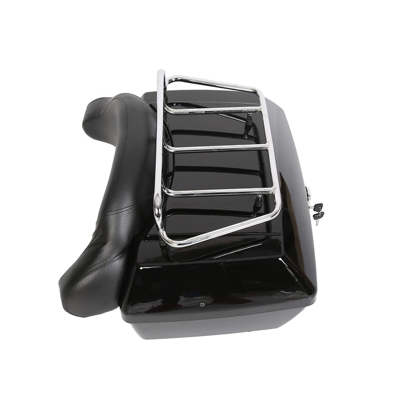 EGO Bike Black Motorcycle Luggage Trunk Compatible with Harley Honda