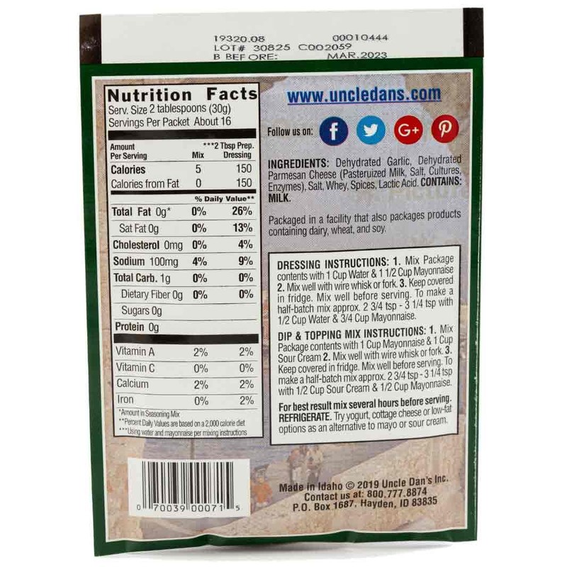 Uncle Dan's Mediterranean Garlic | Singles Packet – 1oz (Pack
