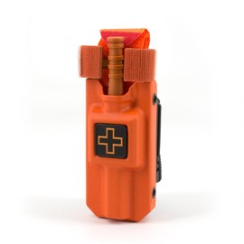 RIGID TQ Tourniquet Case for Generation 7 C-A-T Tourniquet, Belt (Tek-Lok) Attachment, RESCUE ORANGE. (Tourniquet Not Included)