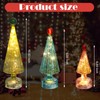 6 Pack Glass Christmas Trees Lighted Tabletop Decoration Mini Small