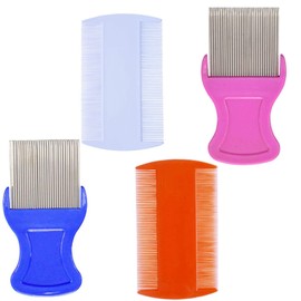 4Pcs Head Hair Comb, 2 Pieces Hair Comb Double Sided 2 Pieces Removal Dandruff Comb with Metal Teeth