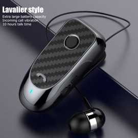 Bewinner Bluetooth Headphones Wireless Neckband Headset with Retractable Earbuds, Multifunction Vibrating Caller ID Clip Wireless Sports Earphones for Sports