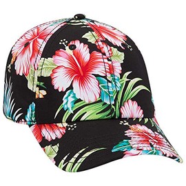 Otto Hawaiian Pattern Cotton Twill 6 Panel Low Profile Baseball Cap - Design001