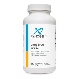 XYMOGEN OmegaPure 900 EC - Aceite de pescado Omega 3 con certificación cinco estrellas IFOS de Alaska - Suplemento de aceite de pescado EPA DHA -...  