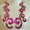 5pcs Hot Pink Big Flower Sequins Embroidered DIY Applique Iron