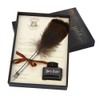 Calligraphy Feather Pen Set Writing Quill Pen with Ink, Vintage