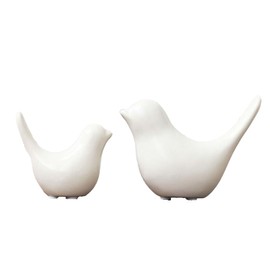 Moaobooh Pack of 2 Bird Statues, Modern Animal Sculptures, Ceramic Home Sculpture Decoration for Decoration, Ornaments, Living Room, Bedroom, Office, Desk, Cabinets (Women)