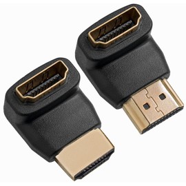 pjp electronics (2 pack HDMI to HDMI Adapters, Right Angled And Left Angled HDMI Adapter for TV, Projector, Monitor, Male to Female 270 Degree/ 90 Degree 4K 3D Full HD Gold Plated