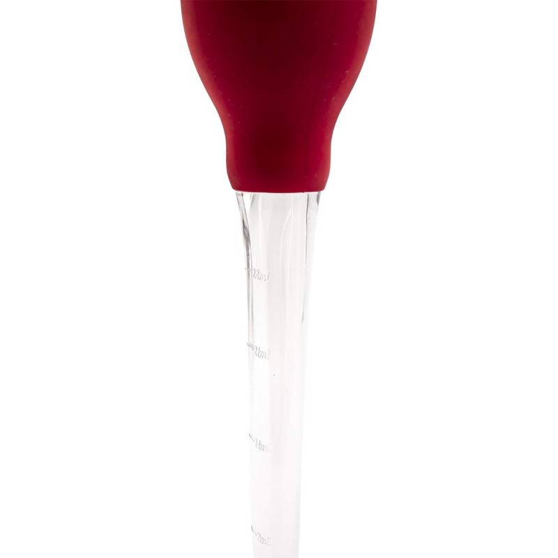Westmark Bratensaftspritze, mit Reinigungsbürste, Länge: 28 cm, Kunststoff, Rot/Transparent, 15252270