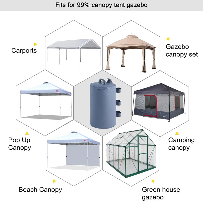 MASTERCANOPY Canopy Heavy Duty 88LBS Weight Water Bag 4pcs/Pack Gray