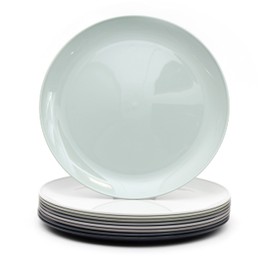 Youngever 9 Pack 20CM Re-usable Plastic Plates, Small Plates, Salad Plates, Dessert Plates, Set of 9 (Urban Color)