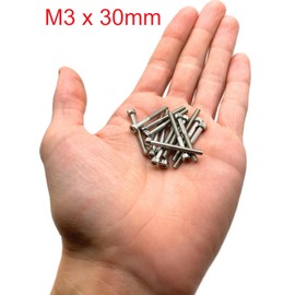 ProRaje Screws Stainless Steel M3 x 30 mm Cylinder Head BTR Diameter 3 x 30 mm | CHC Allen Key | Stainless Steel A2-70 (V2A/304) | ISO 4762 / DIN 912: Pack of 10
