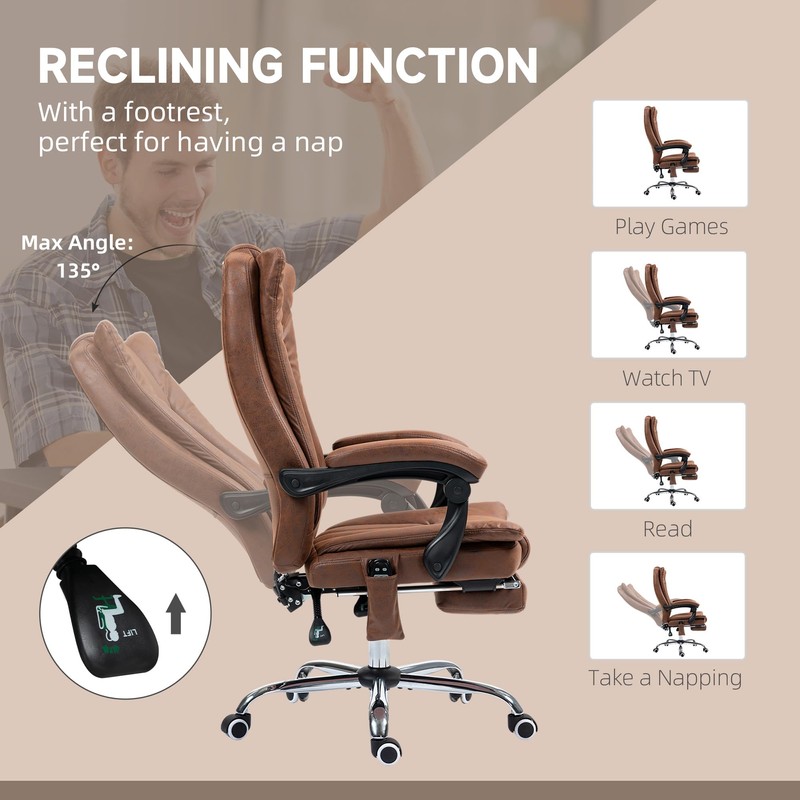 Vinsetto 6 Point Vibration Massage Office Chair, High Back Computer