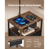Modern 2-Tier 2-Drawer End Table 3-Color Temperature Lighting Nightstand Bedside