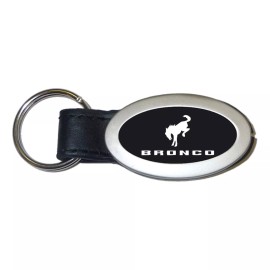 Ford Bronco 2020 Oval Leather Key Chain (Black)