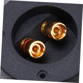 TEHAUX 2pcs Car Stereo Screw Cup Connectors Black Speaker Terminal Box for Easy Installation Secure Screw Type Terminals Positive Negative Indicators for Optimal Signal Transfer