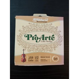 D'Addario Pro-Arte Cello String Set, 1/2 Scale, J59, Perion Core Medium Tension