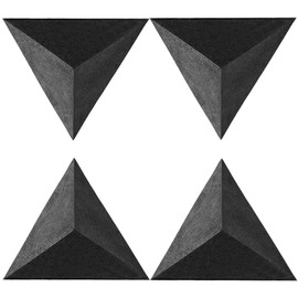Foroomaco 4 Pack Bass Traps for Ceiling Corner 16.5" Triangle 12" Depth Triangular Pyramid Acoustic Foam Bass Trap Sound Proofing for Home Studio Booth Low to High Frequency Sound Absorption Foam