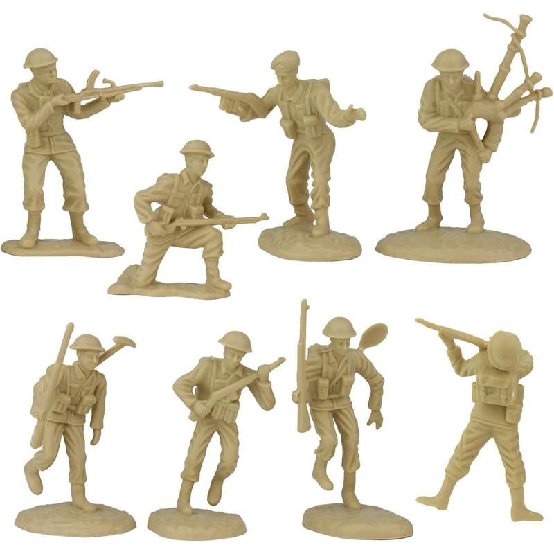 BMC WW2 D-Day Plastic Army Men - 34 American, British,