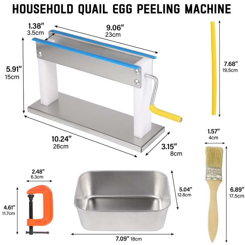 Manual Quail Egg Peeler Machine Kit - 304 Stainless Steel