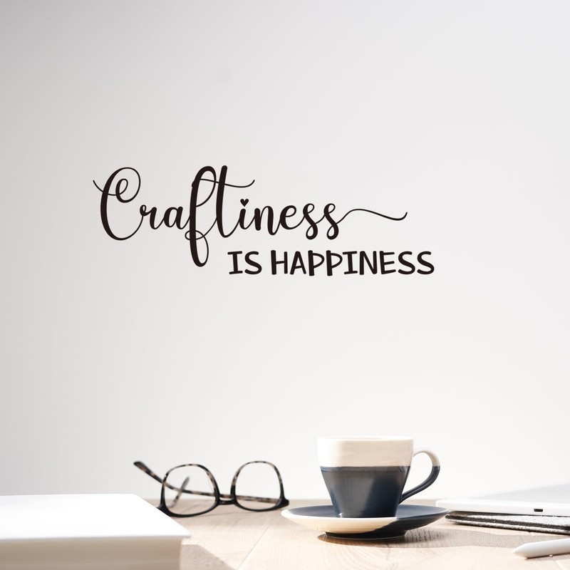 Craftiness is Happiness Vinyl Wall Decal Funny Quotes Home Mural