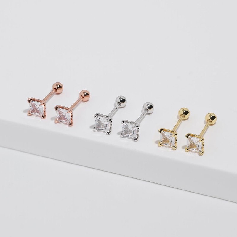Stud Earrings for Women Gold Sutd Earrings Screw Back Ball