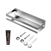 Rustproof Metal Storage Floating Shelf Wall Mounted Rectangular Shelf Bedroom,