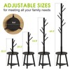 BMOSU Coat Rack freestanding Stand with Shelf Bamboo Wooden Coat