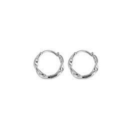 [TPool] Women's Hoop Earrings, Small, Metal Allergy, Gold Twist, 925 Silver, Pink Gold, Popular, Cute, Stylish, Women's Ring Earrings, Silver