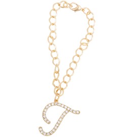 HIGH FIVE Alphabet Charm Chain Bag Charm Bling Stone Stylish, t