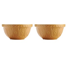 Mason Cash Chip Resistant Earthenware Mixing Bowl 21cm Beige (Pack of 2)