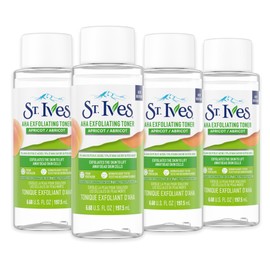 St. Ives Apricot AHA Exfoliating Vegan Facial Toner, 6.68 fl oz (Pack of 4)