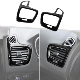 Jimen Fit for Jeep Compass 2017-2020, 2PCS Dash Side AC Vent Cover Trim (Black)