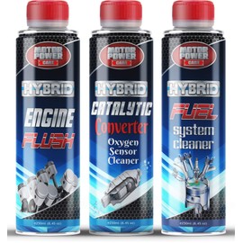 MotorPower Care Hybrid Engine Fuel Additive Engine Flush Catalytic Converter Cleaner Kit 3 cans
