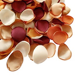 Lookein - 300 pétalos de rosa de terracota de satén, pétalos de flores para bodas, niñas, centros de mesa, pasillos, fiestas, confeti, despedida de soltera, cena, decoración de boda