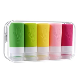 INSFIT Travel Bottles for Toiletries, TSA Approved 2oz Travel Size Containers, BPA Free Leak Proof Squeezable Silicone Tubes for Shampoo Conditioner Lotion Soap with Labels