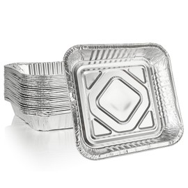 YOUNTHYE 20PCS 9x9 Aluminum Foil Pans Thin Disposable Foil Pans Aluminum Foil Trays Medium Foil Baking Pans Square Tin Foil Pans for Catering, Baking Cakes, Breads, Brownies, Bread, Meatloaf