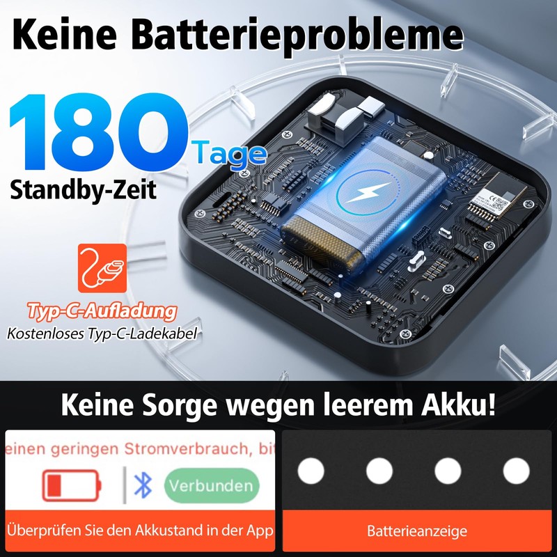 Anweller Fingerprint Lock Padlock Fingerprint with App, Lock with Fingerprint