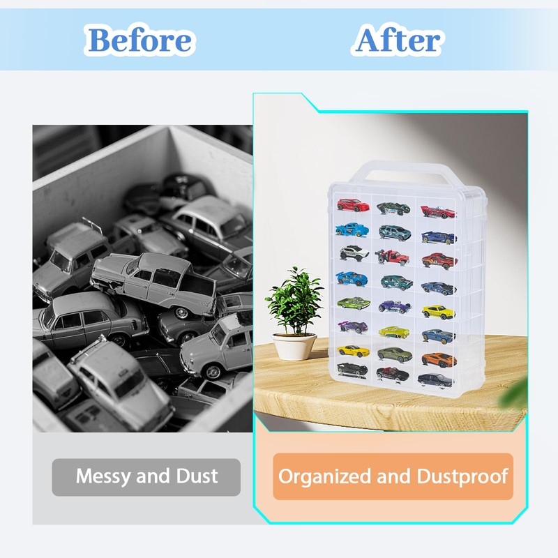 Ngdiluxury Double Sided Storage Case for Hot Wheels Storage with