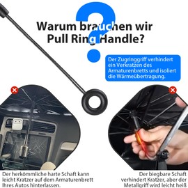 Auto Sonnenschutz Frontscheibe, modacraft UV-Schutz Sonnenschirm Wärmeisolierter Zugringgriff Windschutzscheibe Innen Schnelles Entfalten und Falten Sonnenblende für die meisten Autos SUV MPV LKW