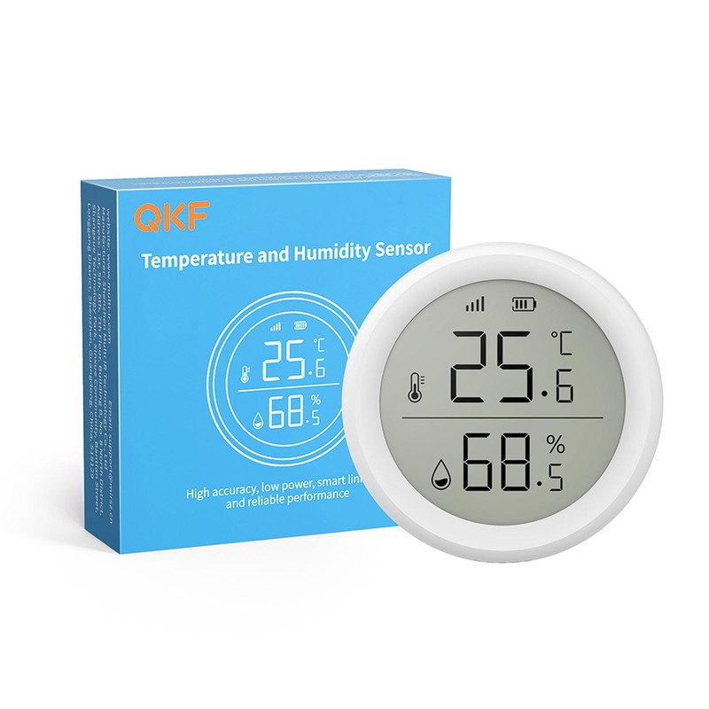 QKF Temperature and Humidity Sensor, Require Zigbee Hub, Wireless Smart