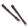 Shires Blenheim Bridle Cheek Pieces with Hook Studs-Havana Pony 1/2"
